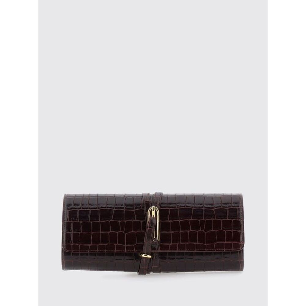 Liffner Women Smooth Calfskin Clutch Bag Liffner With Flap And Buckle Closure